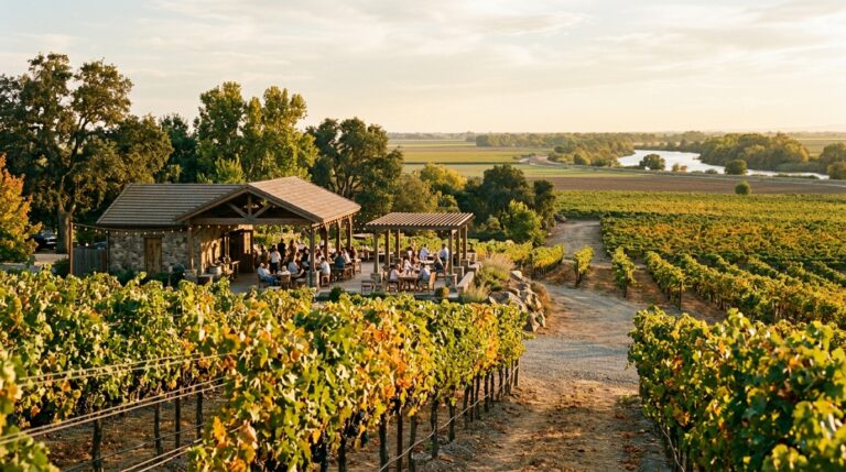 Vineyards in Clarksburg during a Yolo County wine weekend