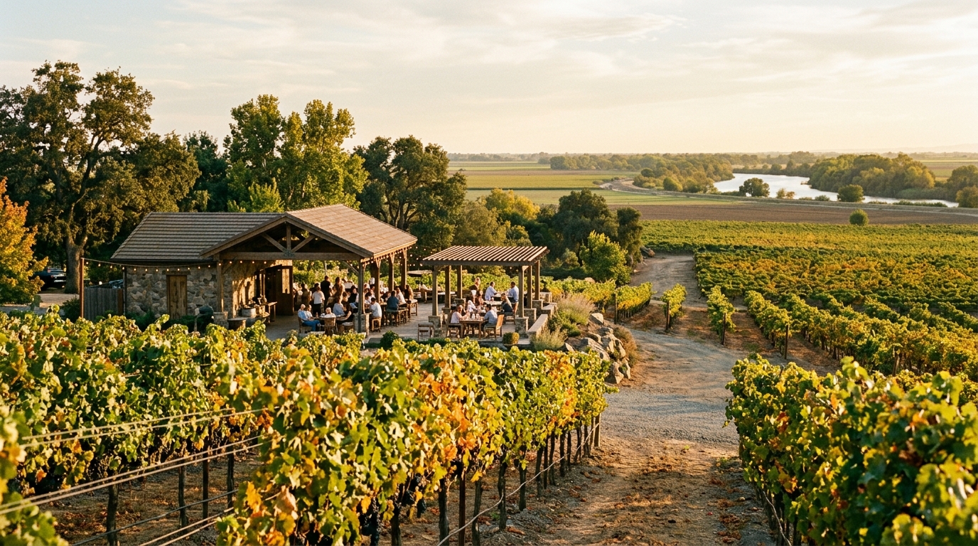 Vineyards in Clarksburg during a Yolo County wine weekend